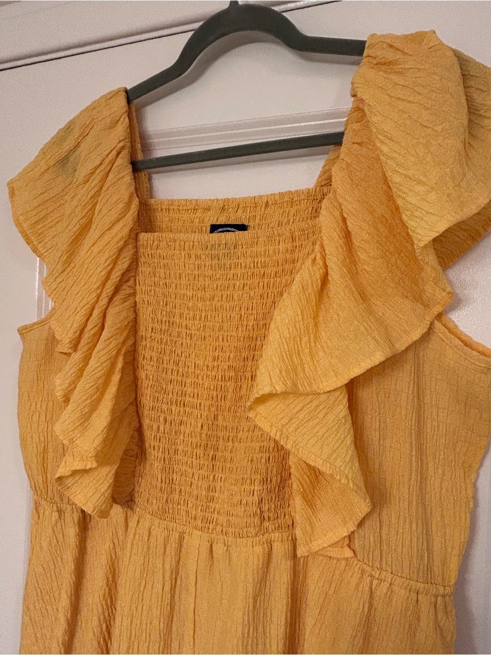 Scoop Dandelion Yellow Smocked Ruffle Front Midi Dress Plus Size 20